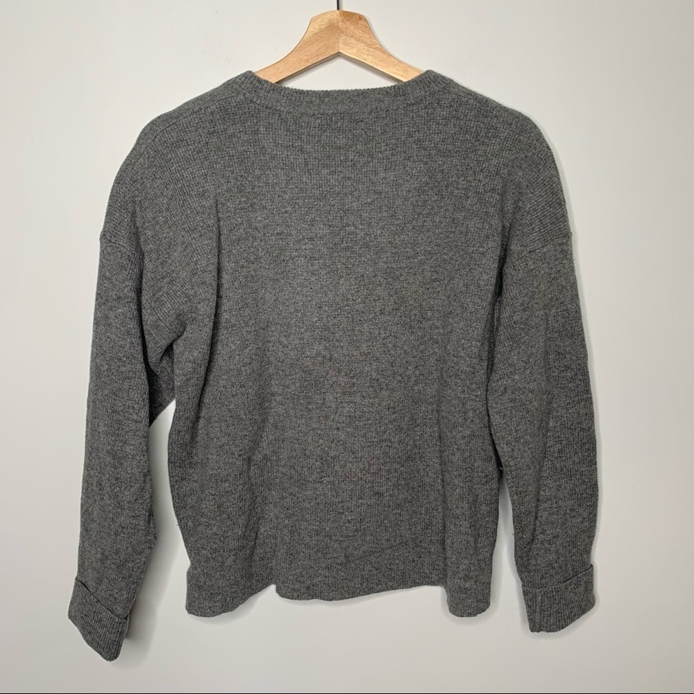 Madewell Gray Merino Wool Lace Up Pullover Sweater Women's Size Medium - Picture 3 of 8